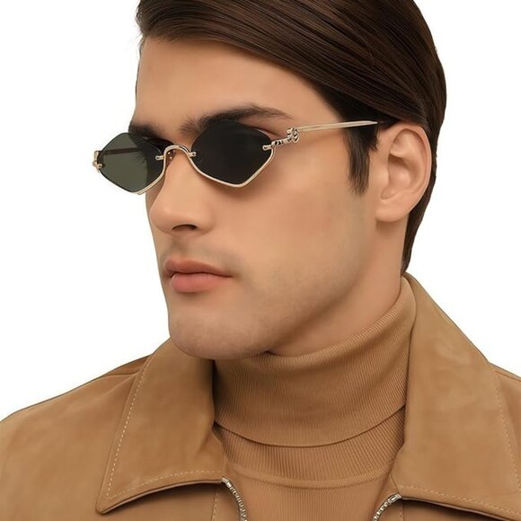 Trendy Semi-Rimless Sun Glasses - Picture 6 of 6